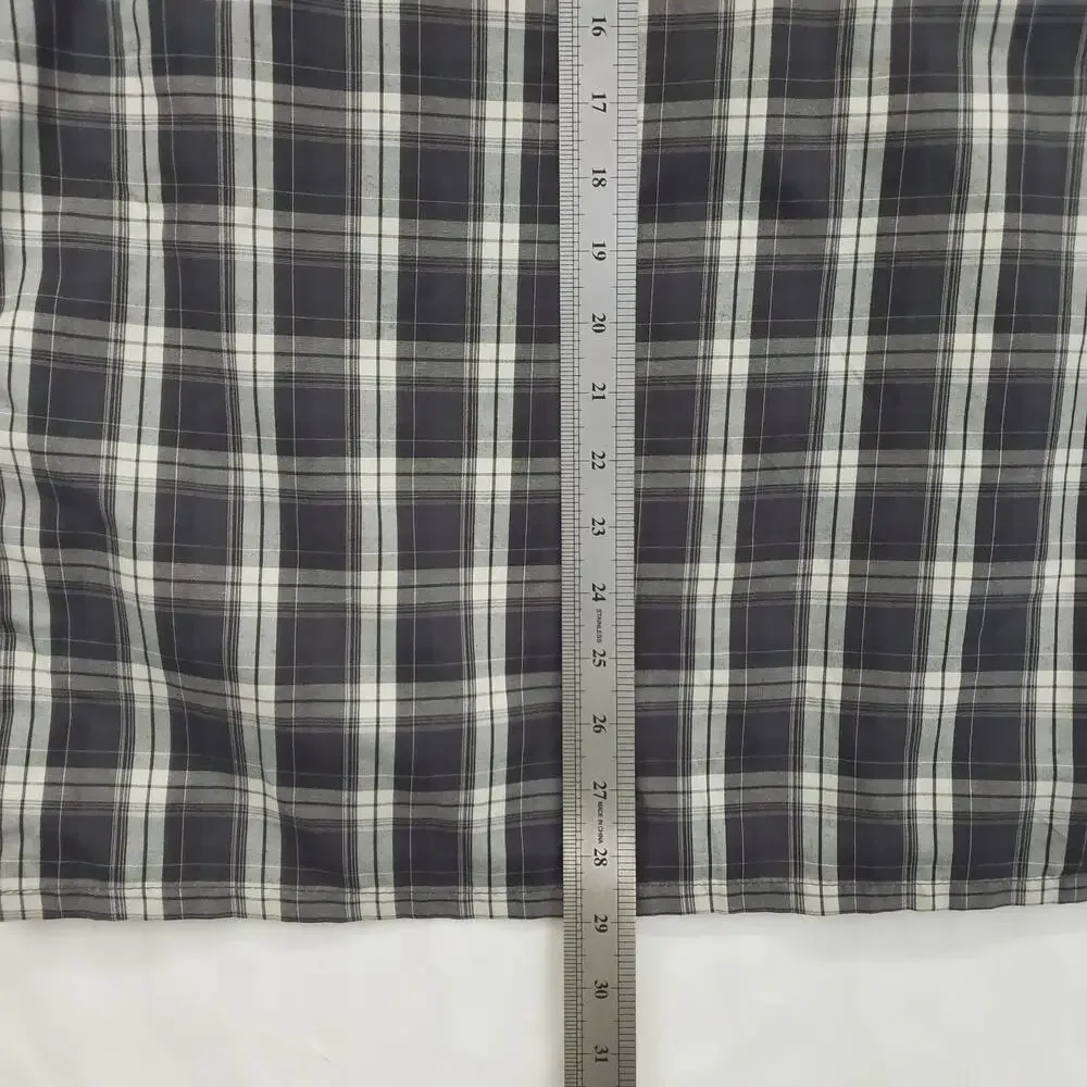 The North Face Shirt Men Medium Black White Plaid Short Sleeve Classic Button-Up